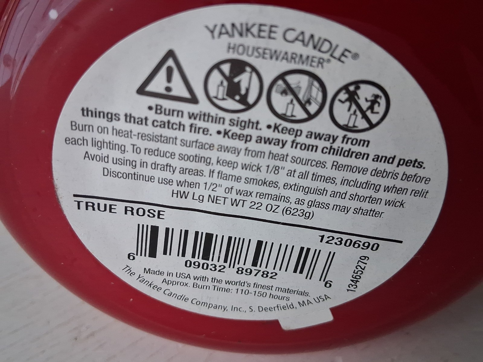YANKEE CANDLE True Rose 22 oz. Large Jar Candle~NEW~RETIRED