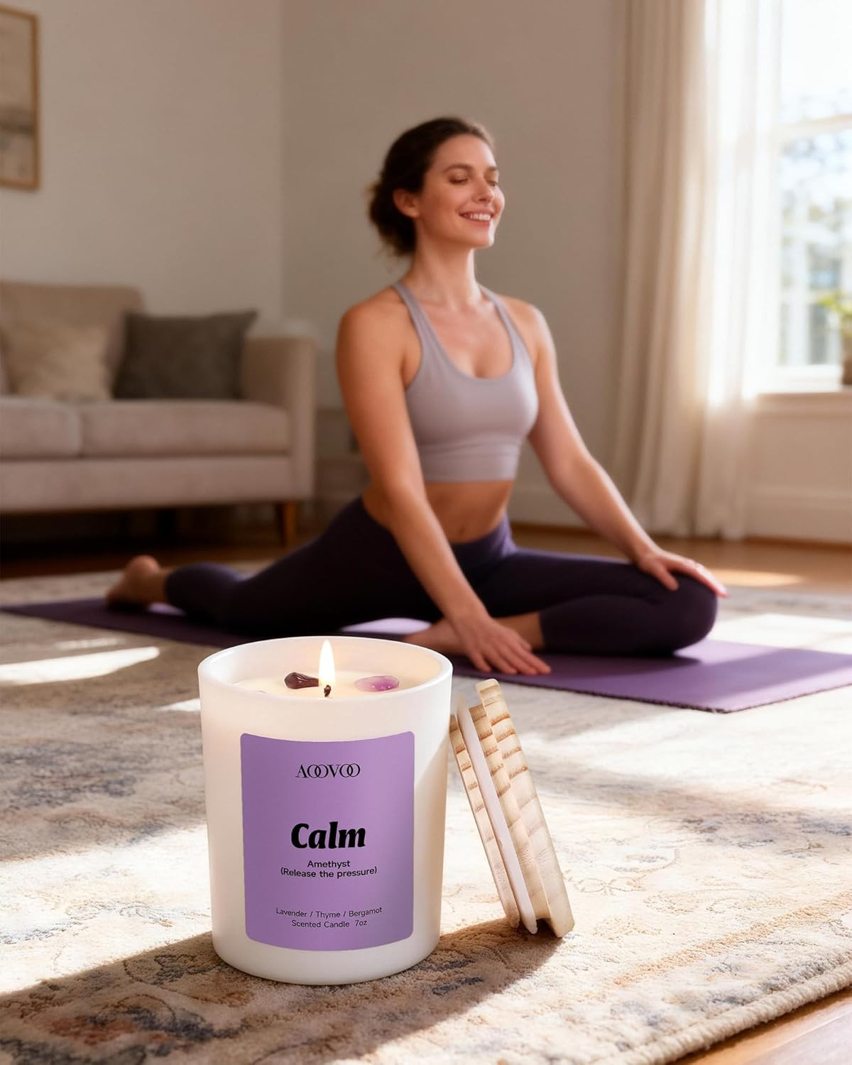 Calm Candles Set for Women – 4 Pack Candles for Home Scented, 28 Oz 200 Hour Bur