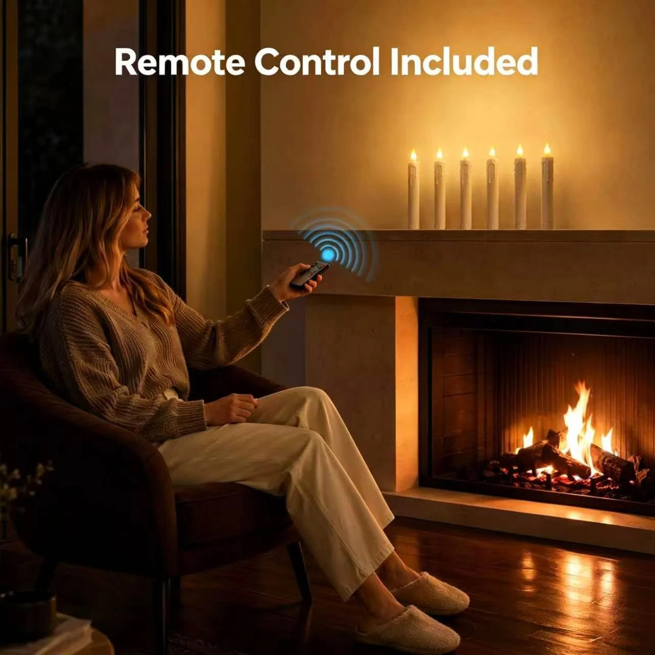 Flameless Taper Candles with Remote, 6.7 Inch Short Taper Candles Battery Operat
