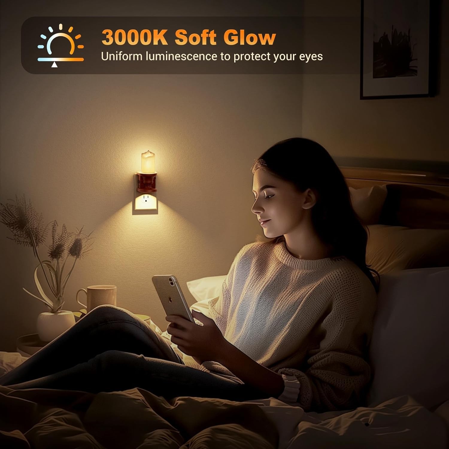 Soft White 2-Pack Nightlights with Dusk-to-Dawn Sensor, Perfect for Kids’ Rooms