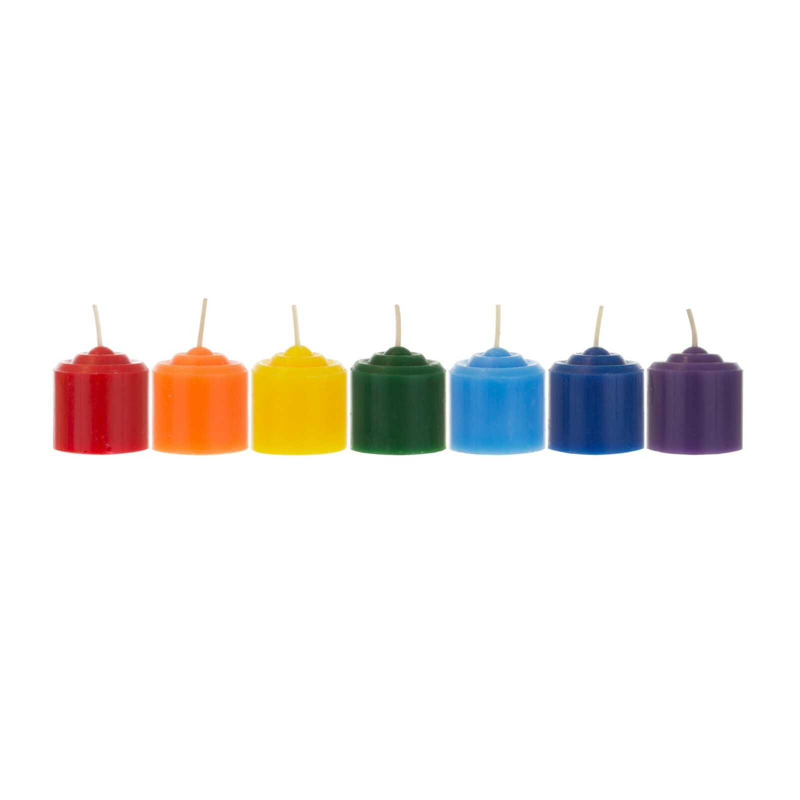 Mega Candles – Unscented 10 Hours Chakra Votive Candles – Set of 7 CGA168-Asst