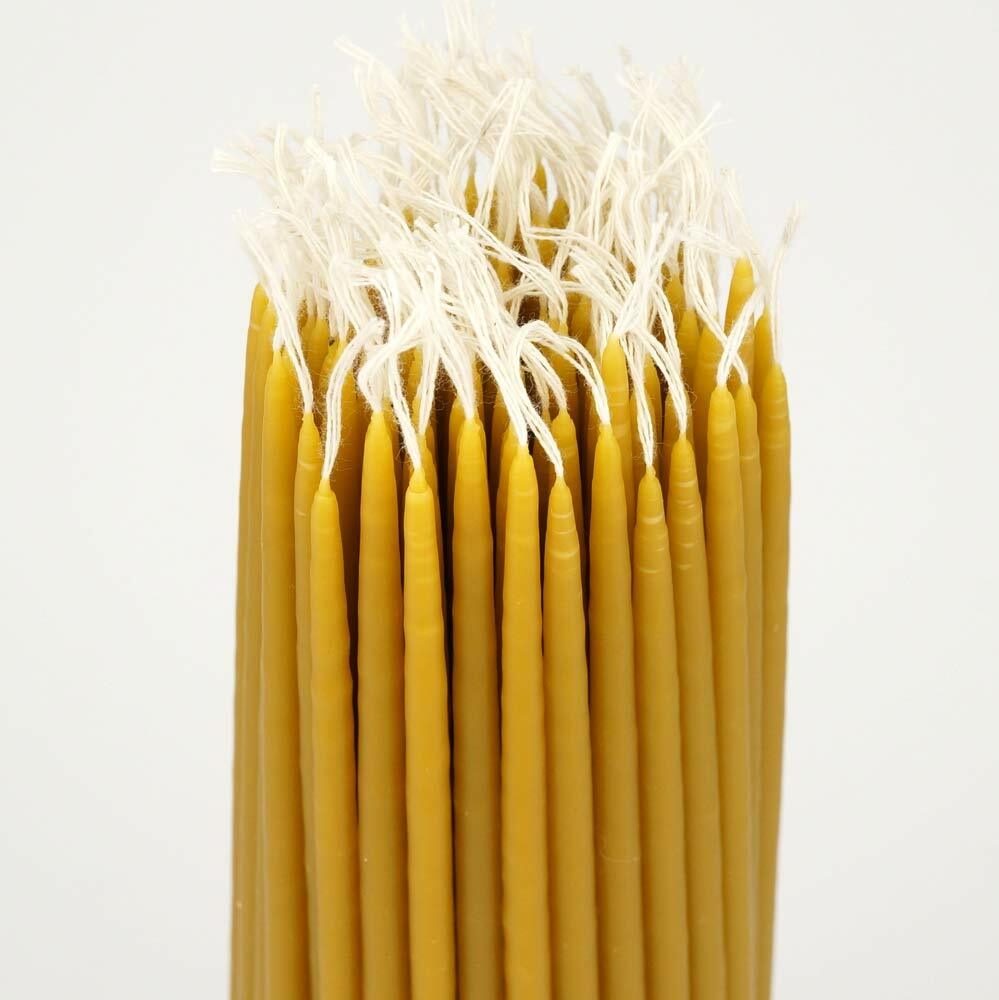 100% Pure Beeswax Taper Church Candles Orthodox Natural Honey Scent 200 pcs 11″