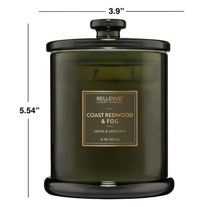 Bellevue Luxury 11 oz Scented Soy Blend Glass Candle with Lid, 4-Pk Soy Wax Set
