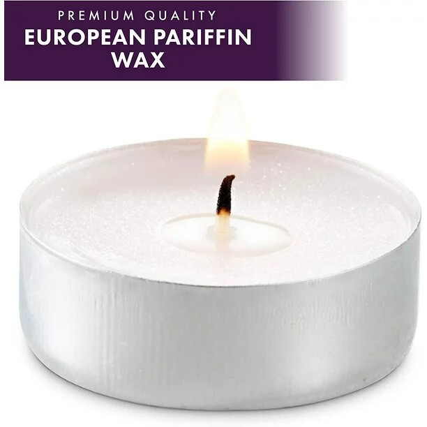 40 Tea Light Candles 3 hours Burn White Unscented Home Use Dripless