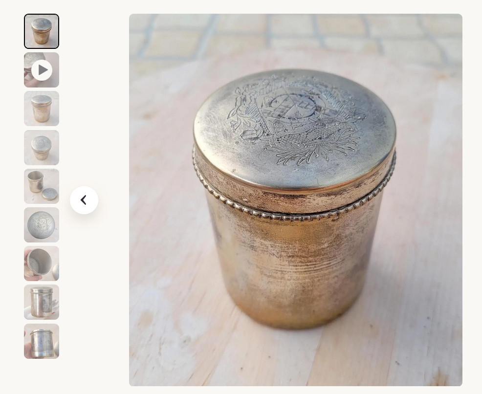 1890s Swedish Art Deco Nouveau Brass Silver Plated with Candle