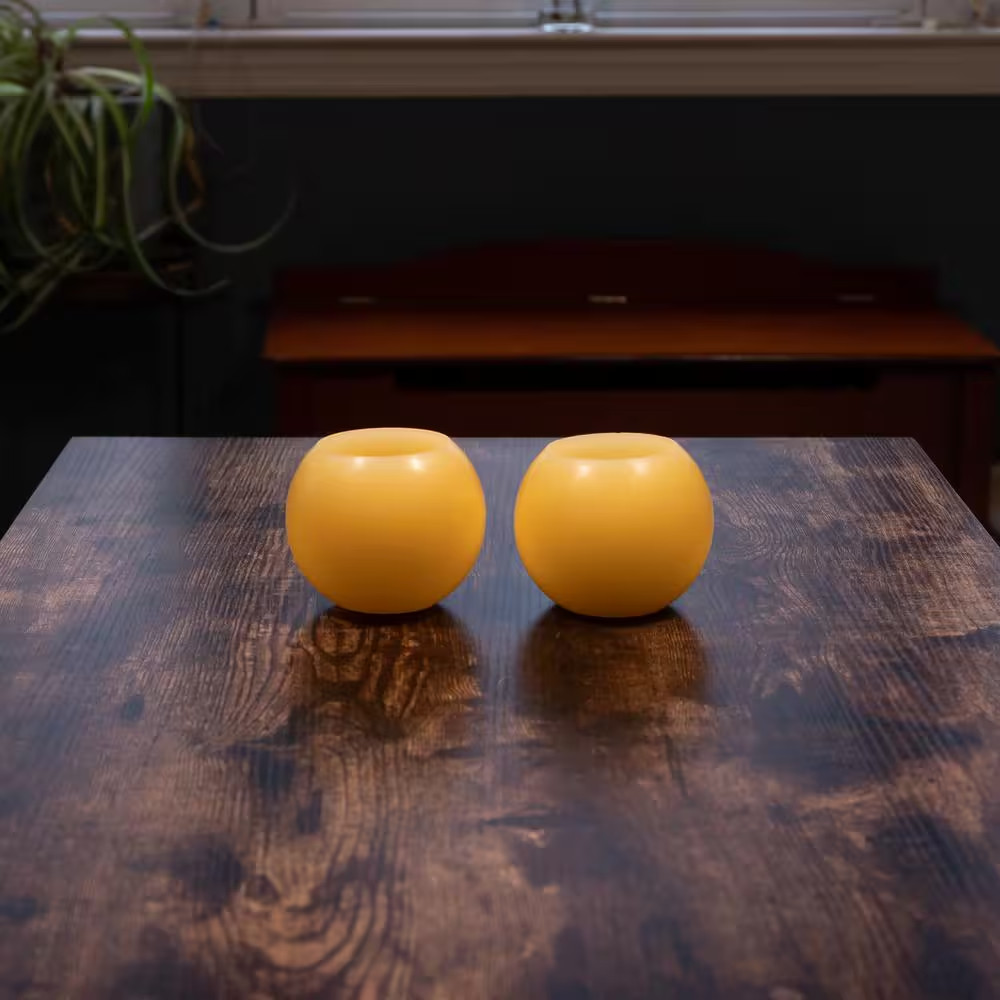 4 In. Ball Flameless Candles (Set of 2)