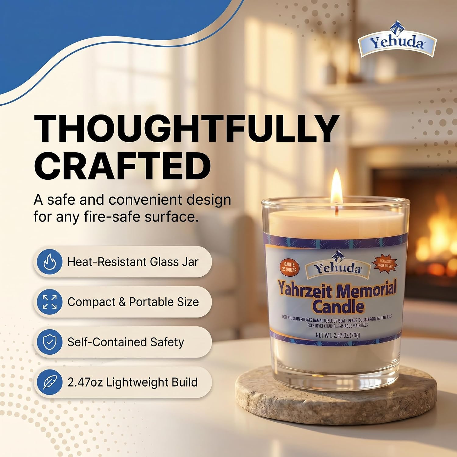 , Yahrzeit Memorial Candle, Glass Tumbler (24 Pack) 24 Hour Candles – Burns 26 H