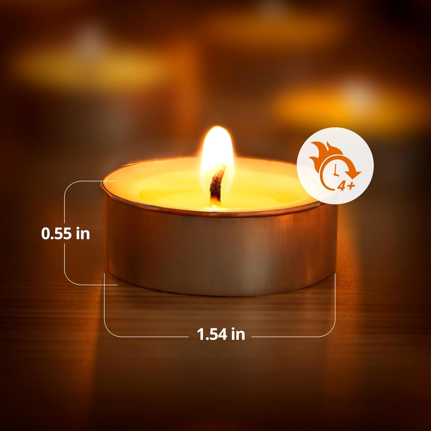 100-Pack Unscented Palm Wax Tea Lights Candles,4.5 Hours Burn | Smokeless，Non-To
