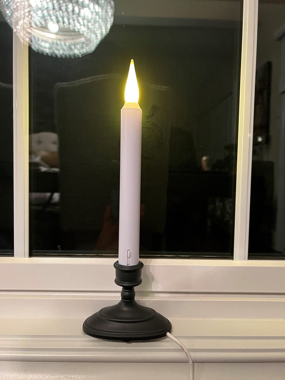 2 PCS LED Electric Window Candle Sensor Dusk To Dawn USB Antique Bronze Base