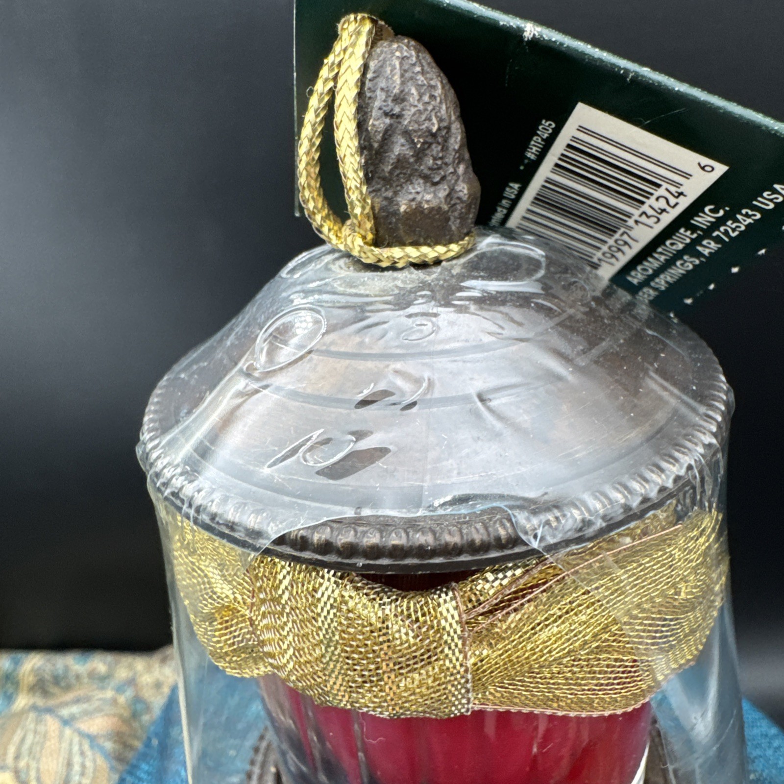 Aromatique Smell of Christmas 2.5 Oz Candle Votive Antique Bronze Inkwells NWT