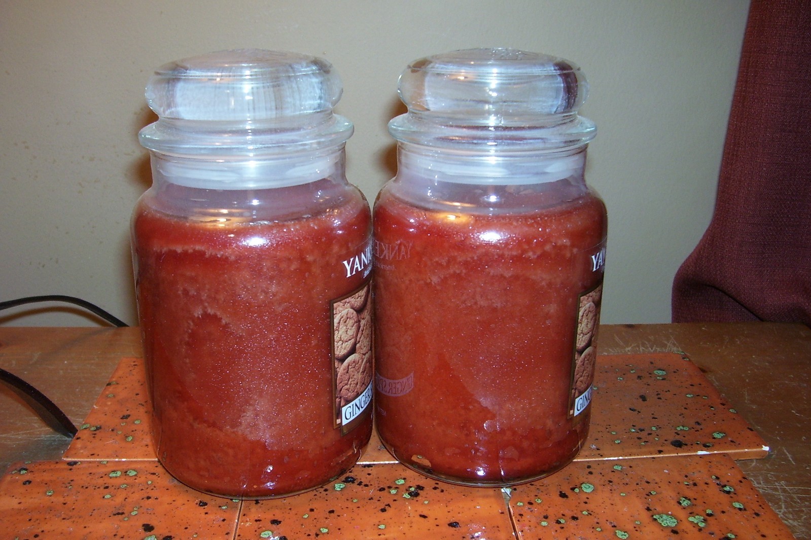yankee candle 2-22oz JARS GINGER SPICE COOKIE + 2 TARTS