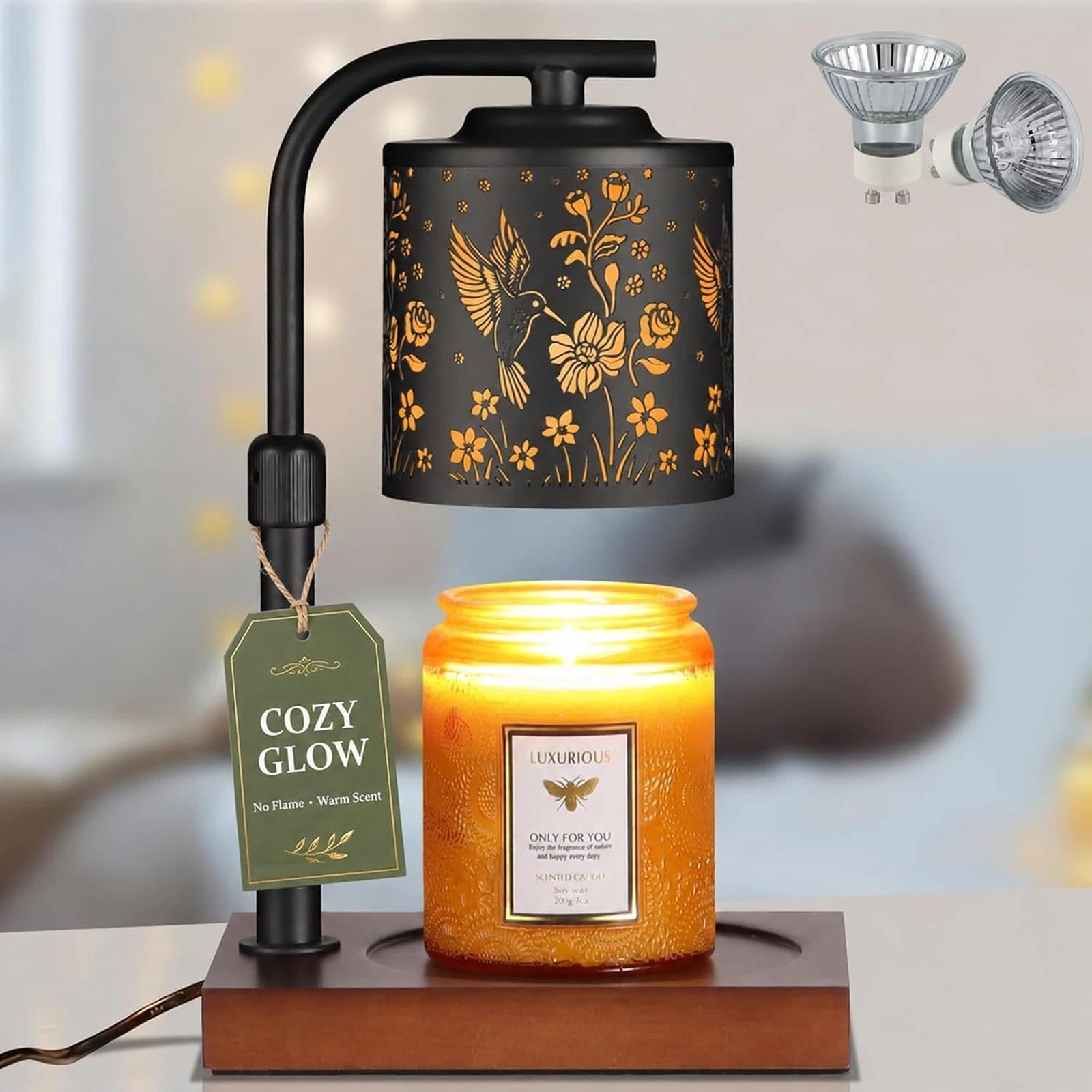 Candle Warmer Lamp with Adjustable Height Dimmable for Jar Candles Gift Home