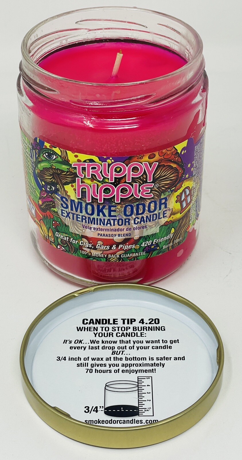 SMOKE Odor Exterminator Candle Tippy Hippie 13oz jar Original