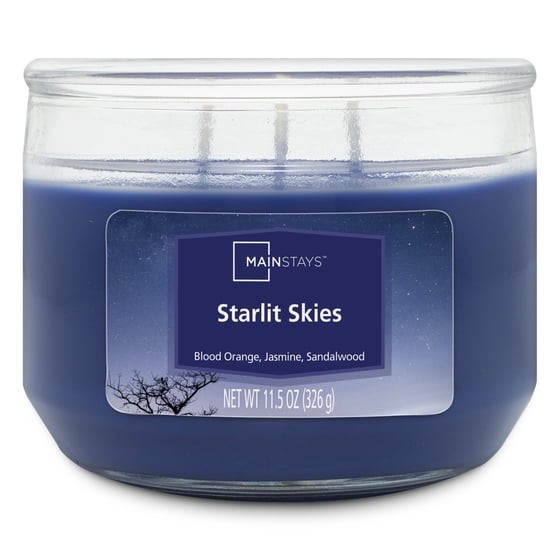 (3 pack) Mainstays Starlit Skies Scented 3 Wick Candle, 11.5 oz.