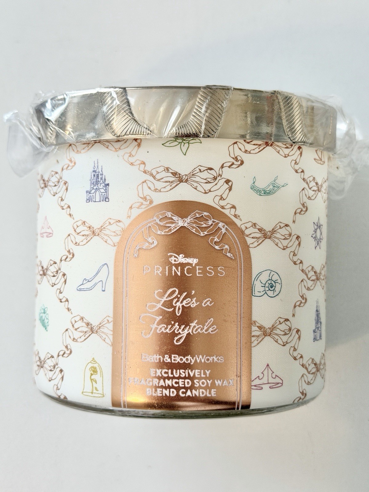 💛 Bath & Body Works DISNEY PRINCESS Life’s A Fairytale 3 Wick Candle Bow Topper