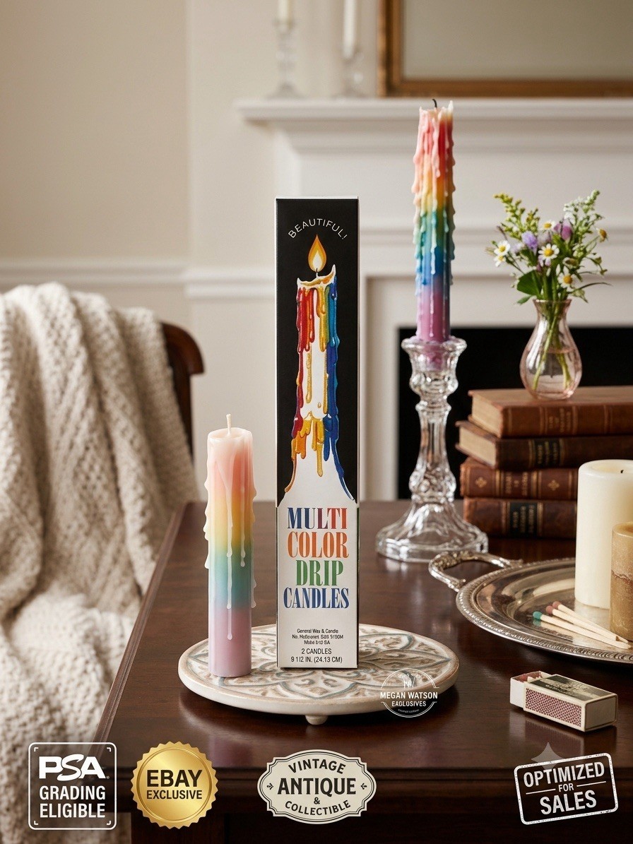 General Wax & Candle Multicolor Rainbow Drip Candles 12 in Unscented 2 Pack
