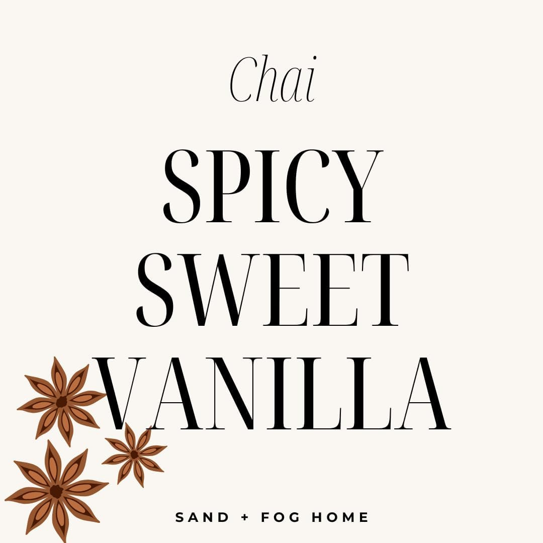 Sand + Fog Scented Candle – Chai – Additional Scents and Sizes – 100% Cotton Lea