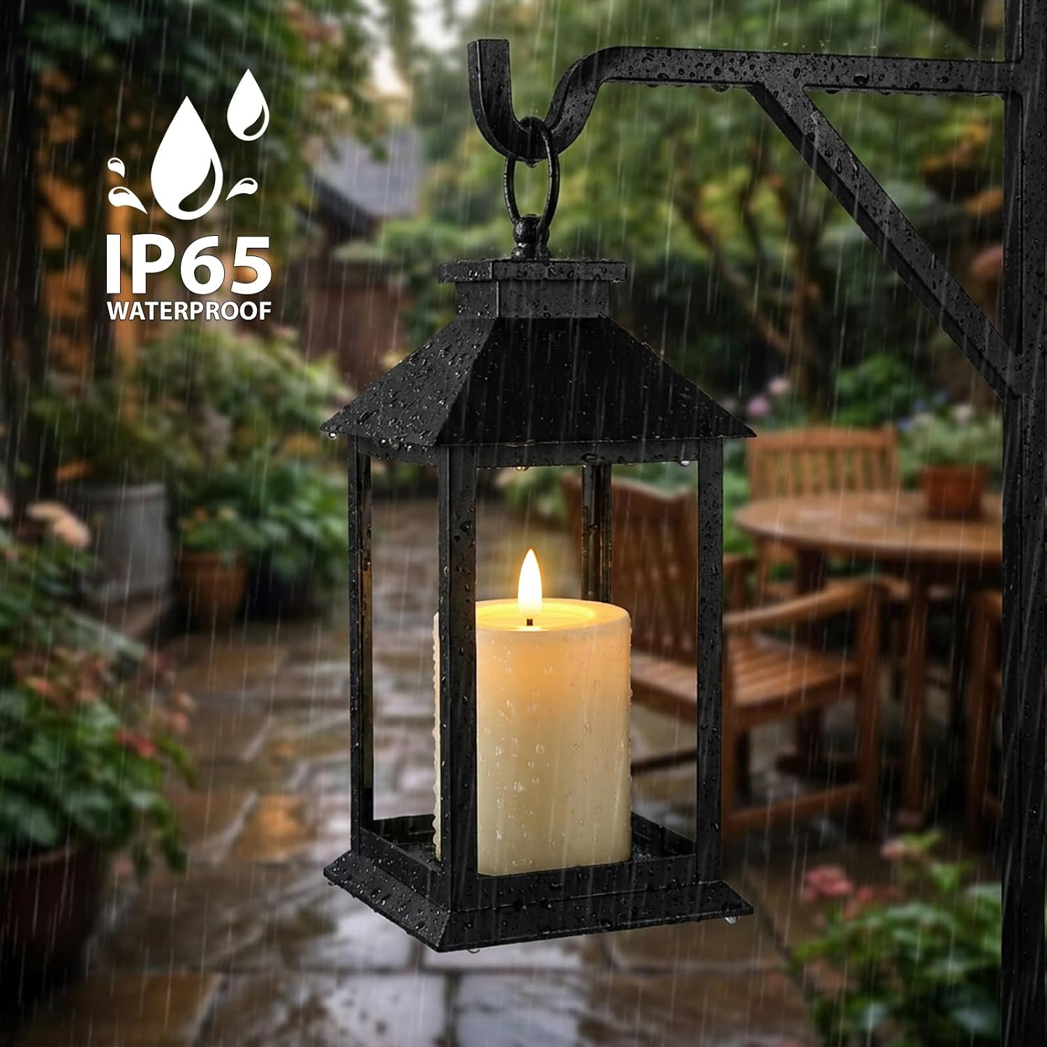 🕯️ 2Pack Outdoor Waterproof Flameless Candles Flickering Remote Timer Moving🌧️