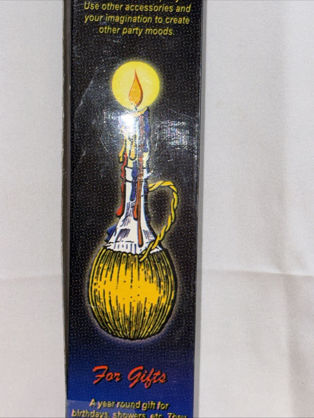 2pc Color Drip Candles 9.5” GS-36 Rainbow Drip Tapers New in Box Retro Party
