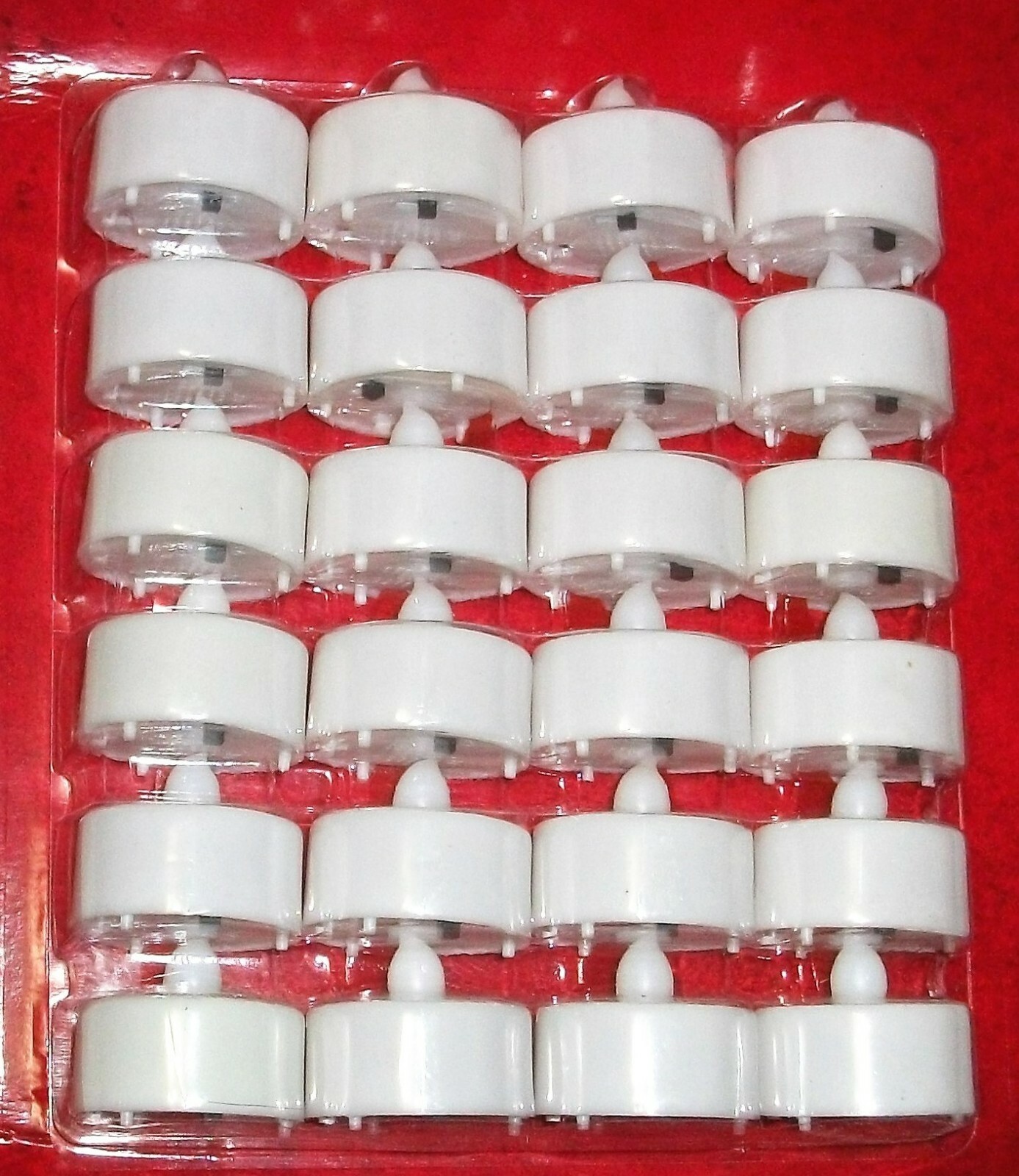 TEA LIGHTS 24 PACK FLAMELESS LED CANDLES INCLUDES CR2032 BATTERY & ON OFF SWITCH