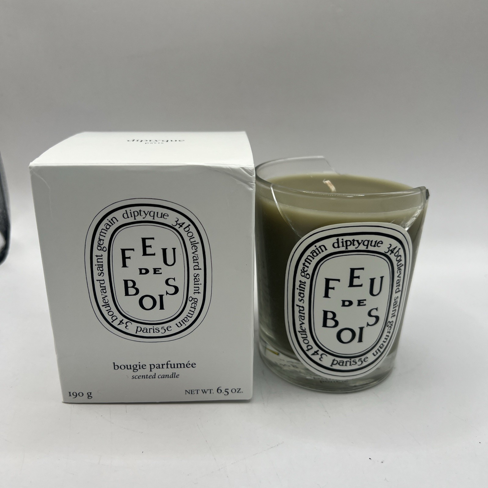 Diptyque Feu de Bois Candle 6.5 oz New Open Box Luxury Scented Candle Broken