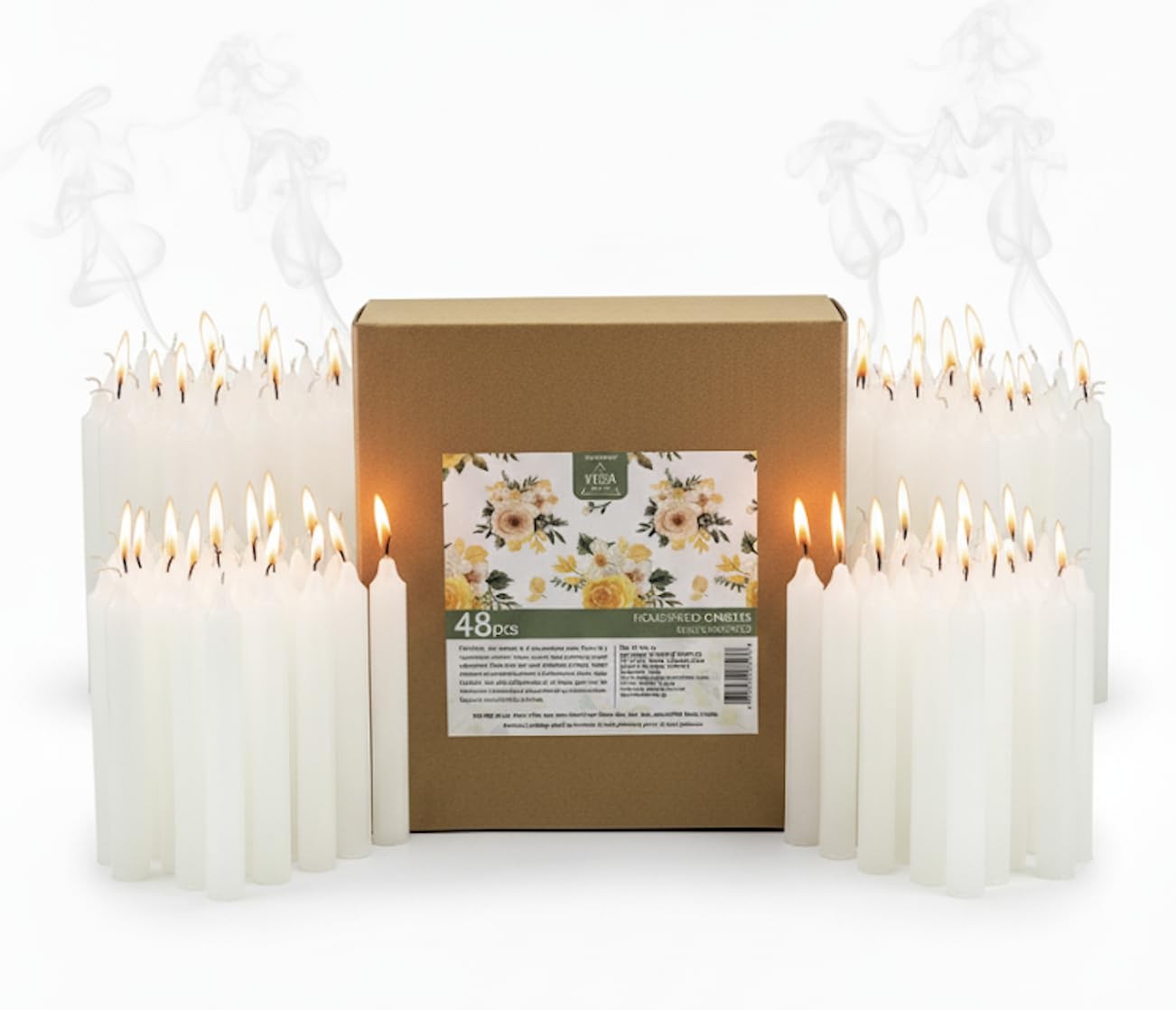 ™ Church Candles, Household, – Pack of 48, 16mm x 8″ (7 Hours Burn Time), 100…