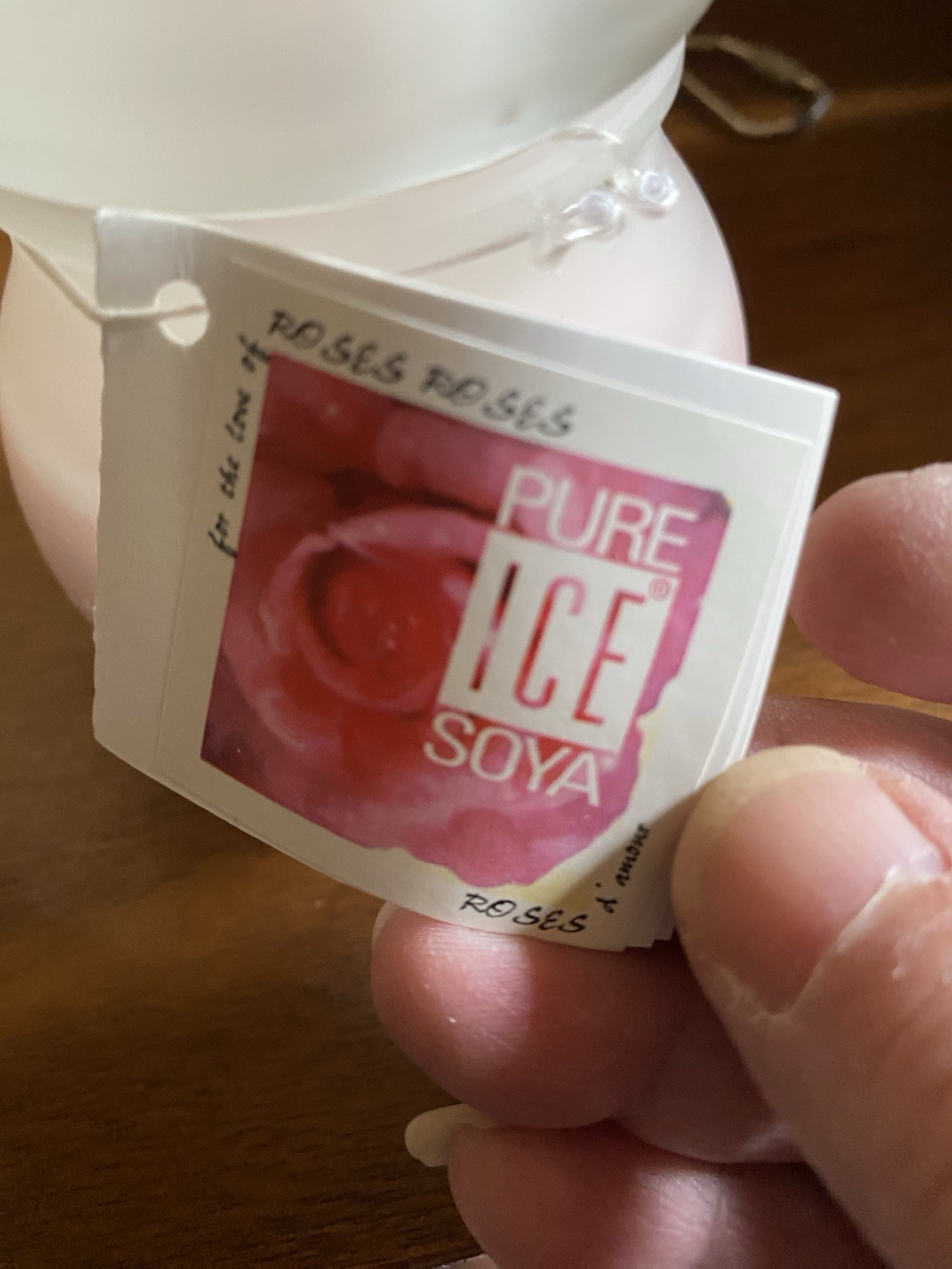 6 Pack Of 3 1/2” Glass Pure Ice Soya Candles In Roses Scent