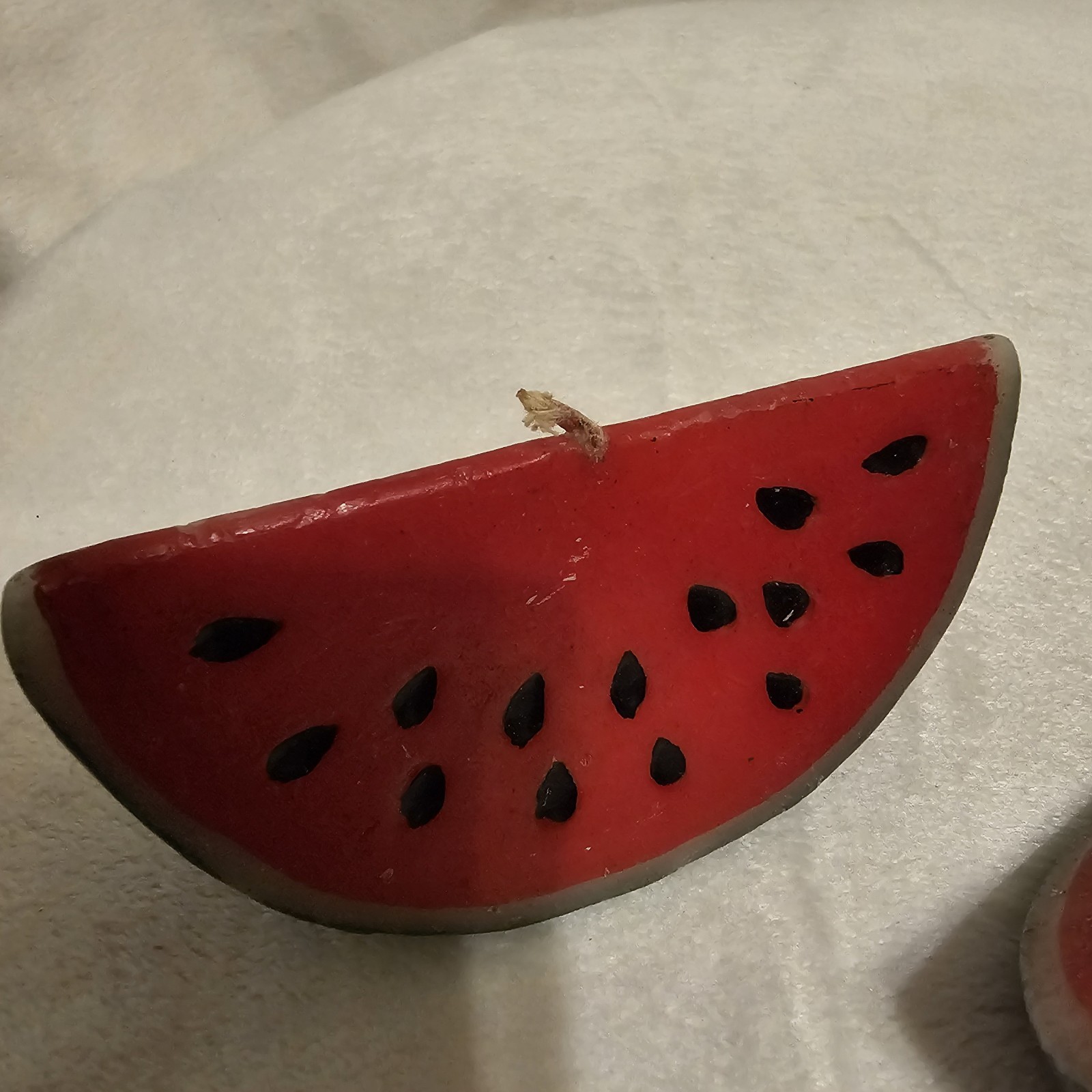 Set Of 2 Watermelon Shaped Wax Candles Farmhouse Summer Kitchen
