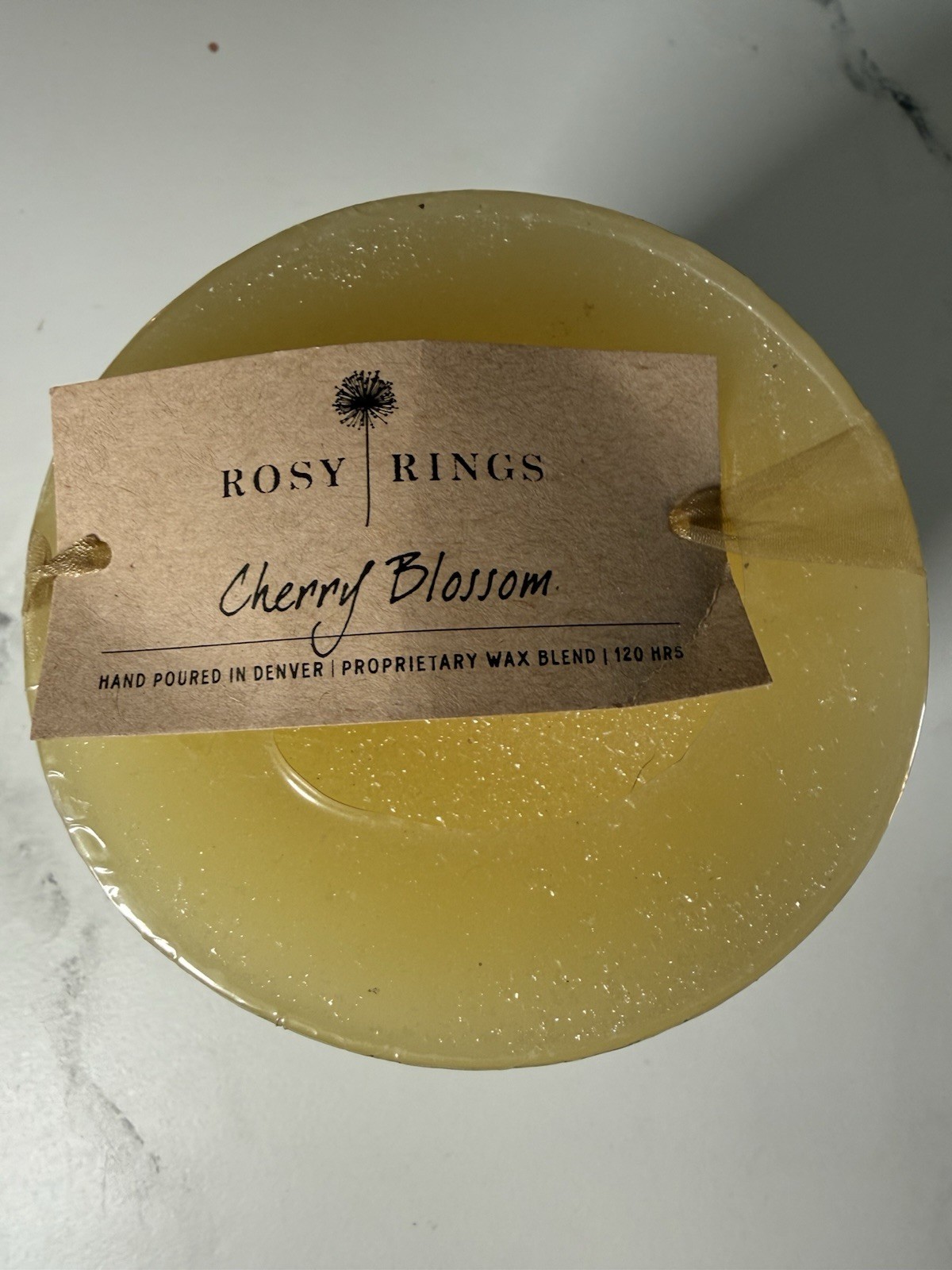Rosy Rings Round Botanical Candle 120 Hours Cherry Blossom 5.5 in NEW