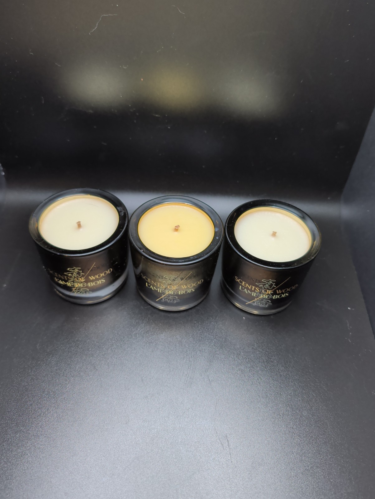 Scents Of Wood 2oz Candle Set Of 3. Unique Scents Featuring Wood Characters.
