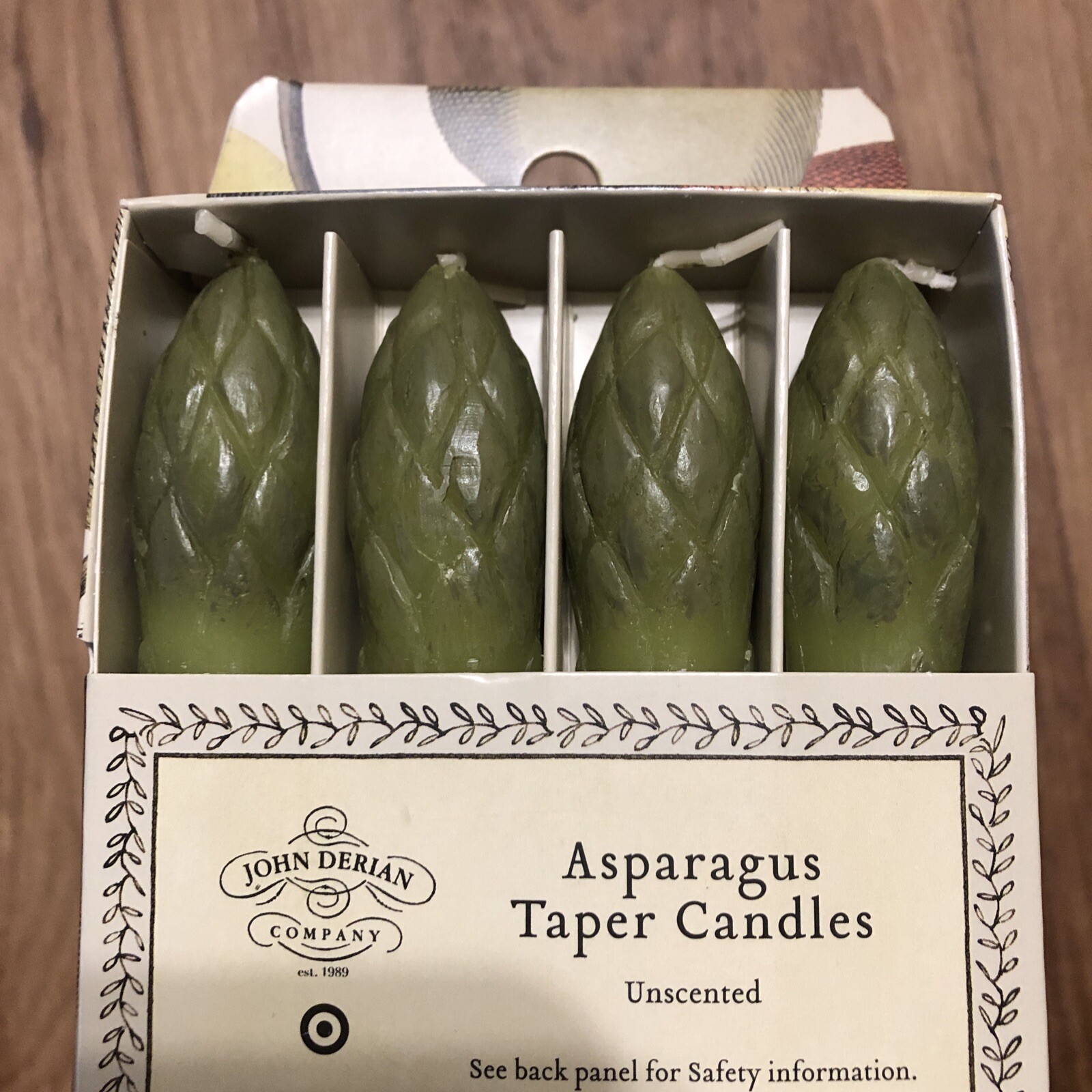 4pk Unscented Asparagus Green Taper Candles John Derian for Target New in Box