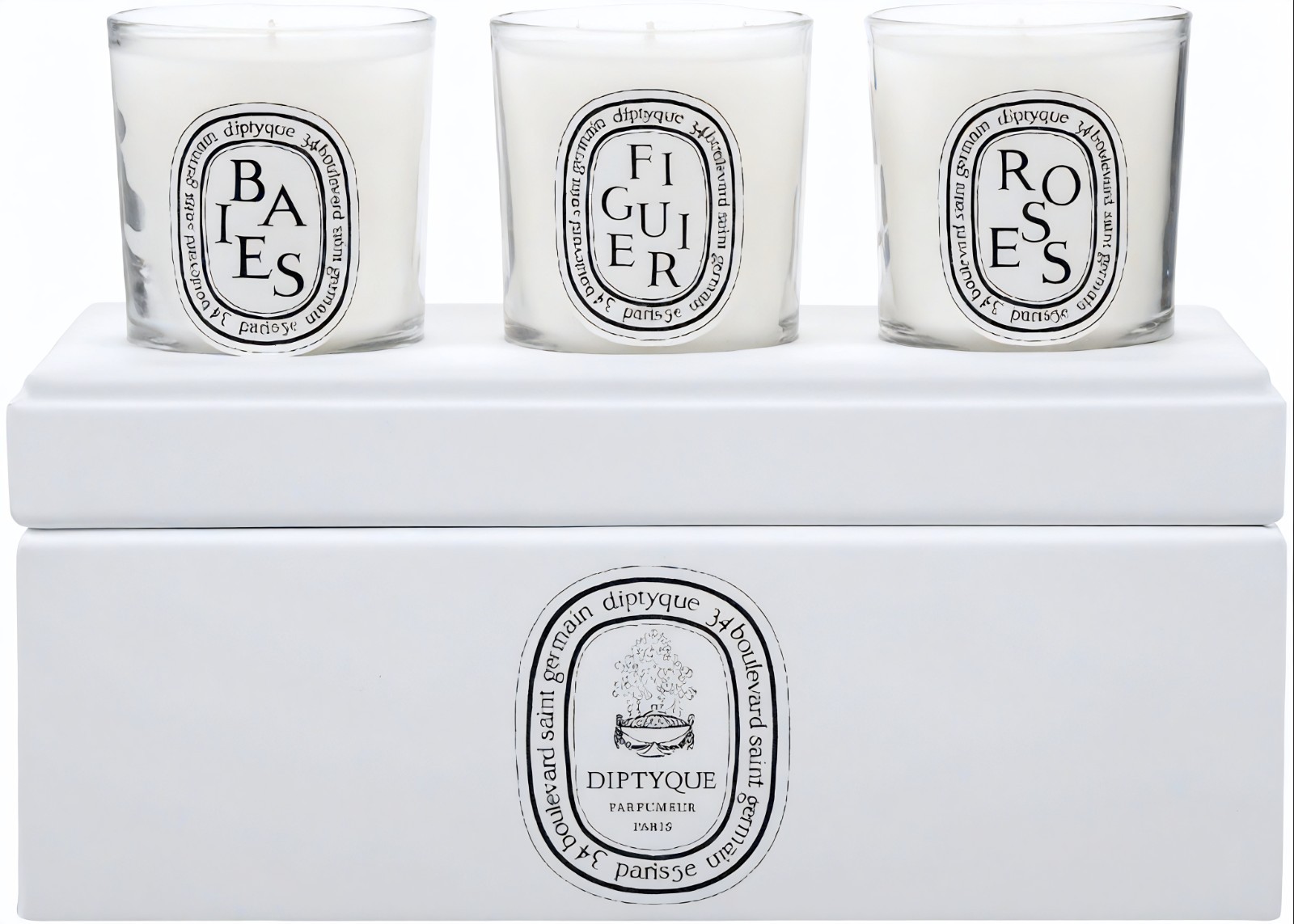 Diptyque Votive Candle Trio-Baies, Figuier, Roses-3 ct.