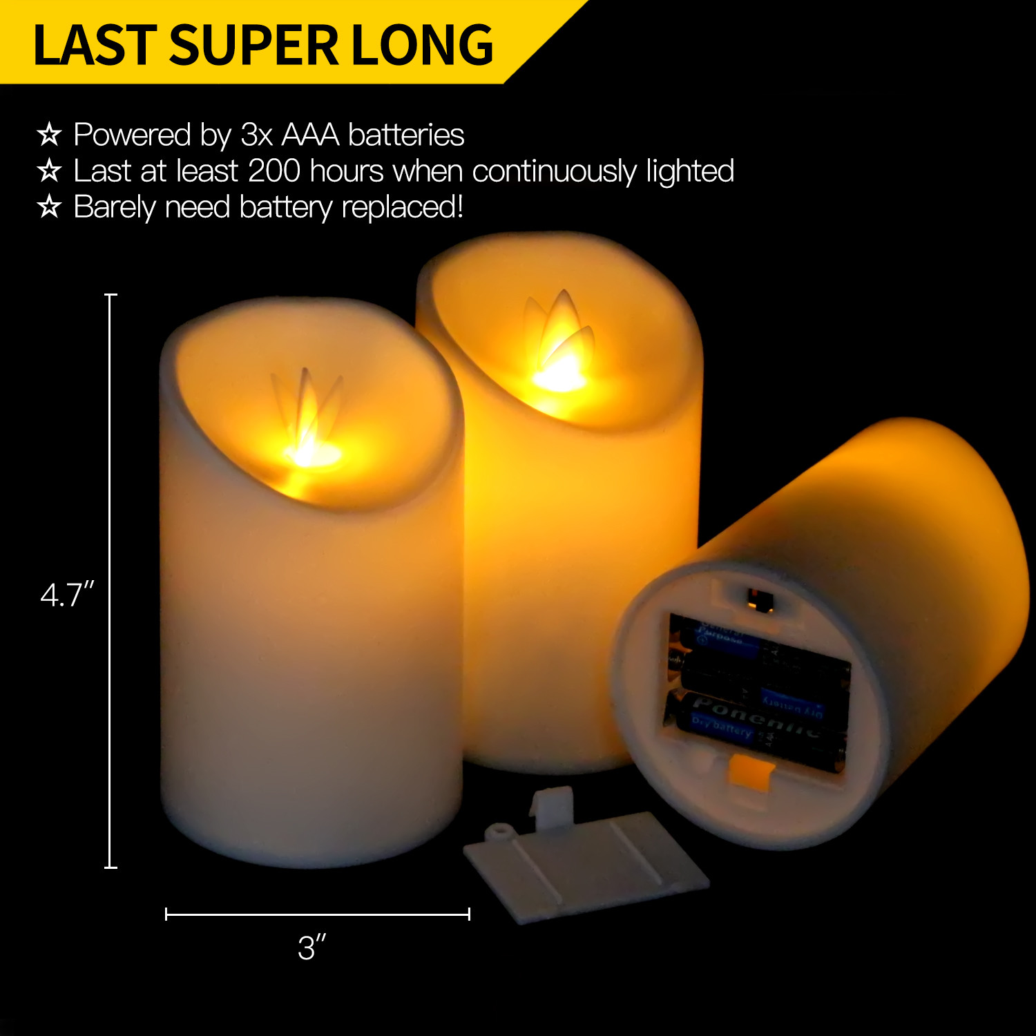 Flameless LED Candle – Lifelike Swinging Flame Realistic Flickering LED Candles