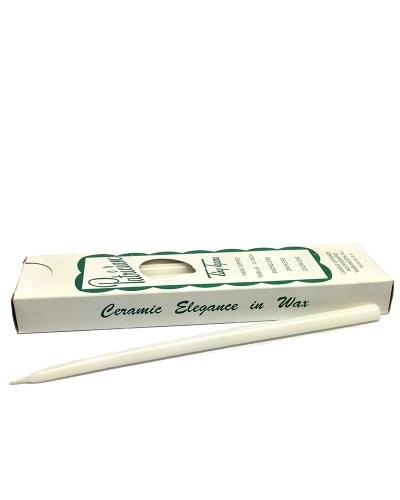 Patrician (10in Tall x 1/2” Diameter) White Hand Dipped Skinny Taper Candles,