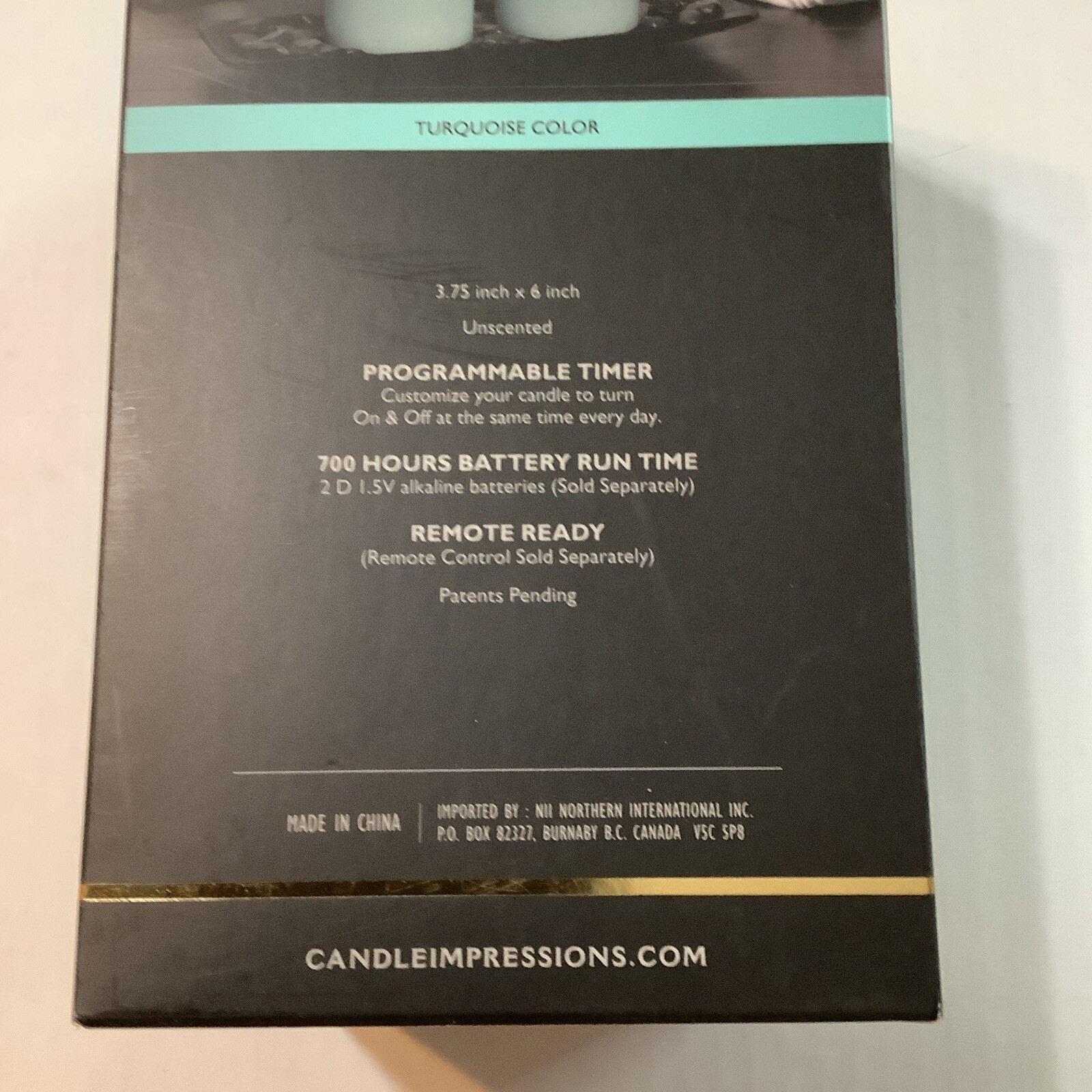Mirage Gold Collection LED Wax Flameless Candle 3.75” By 6” In Turquoise