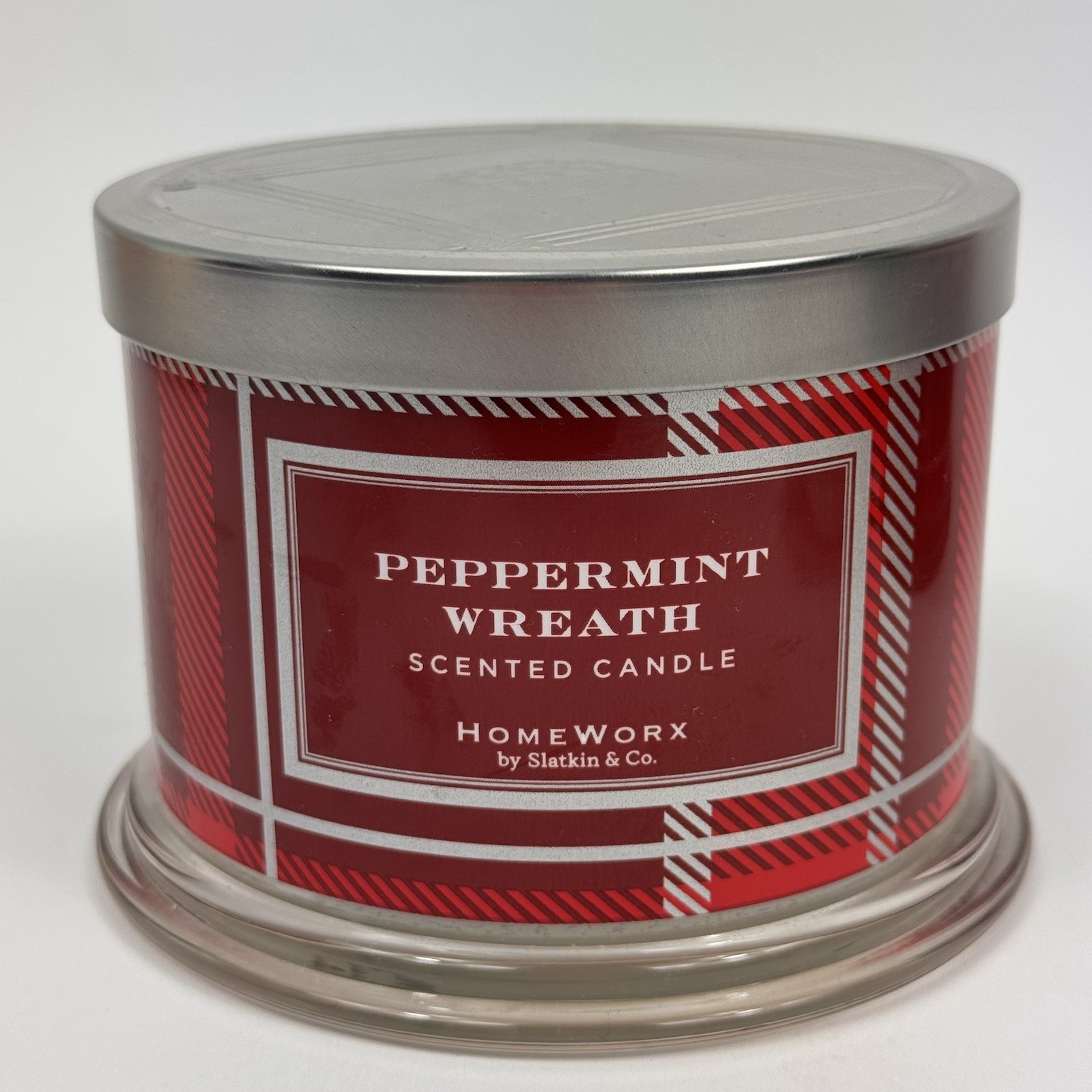 HomeWorx by Harry Slatkin Peppermint Wreath Scented Candle 3 Wick Christmas