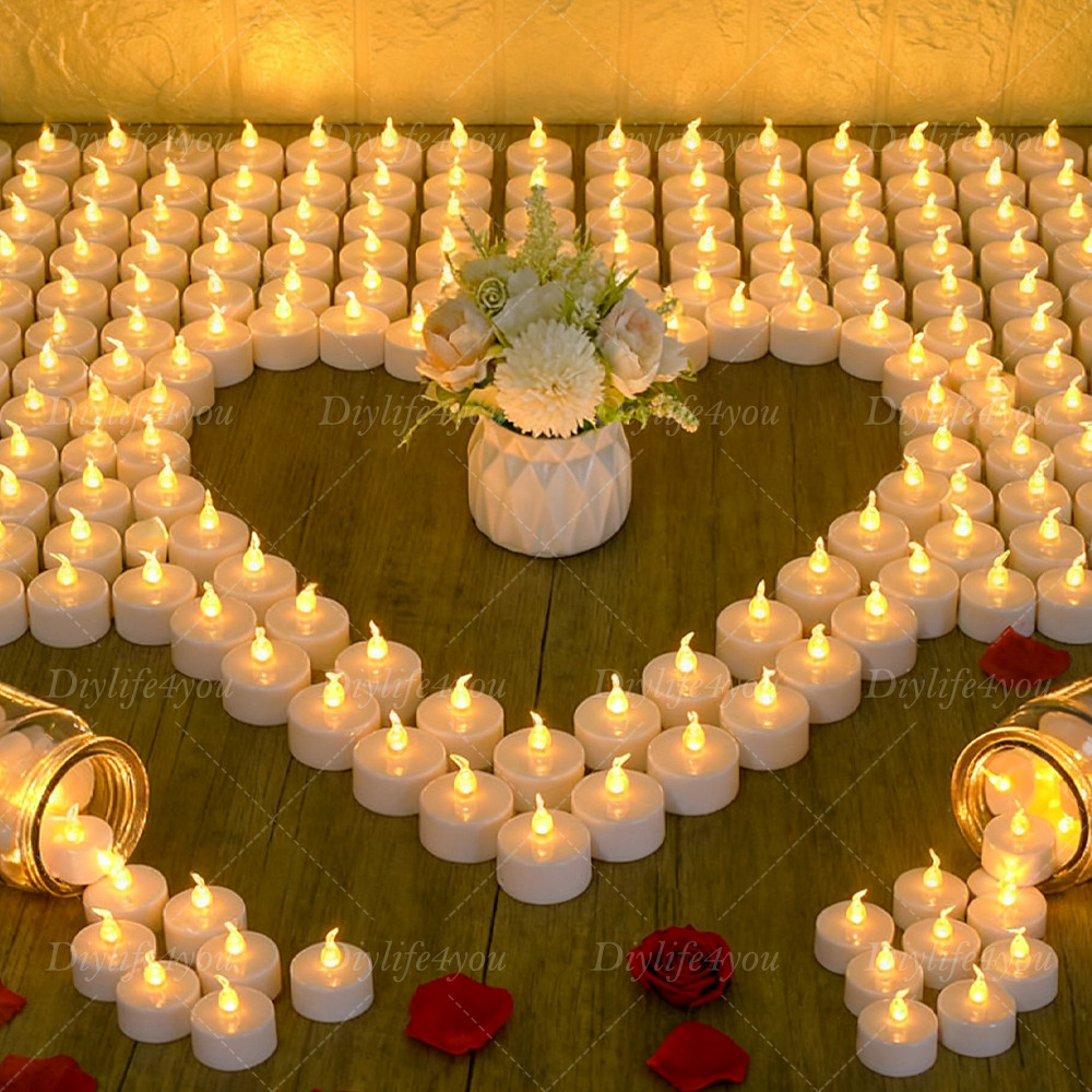 24Pack LED Tea Lights Flickering Flameless Candles Battery Operated with Timer