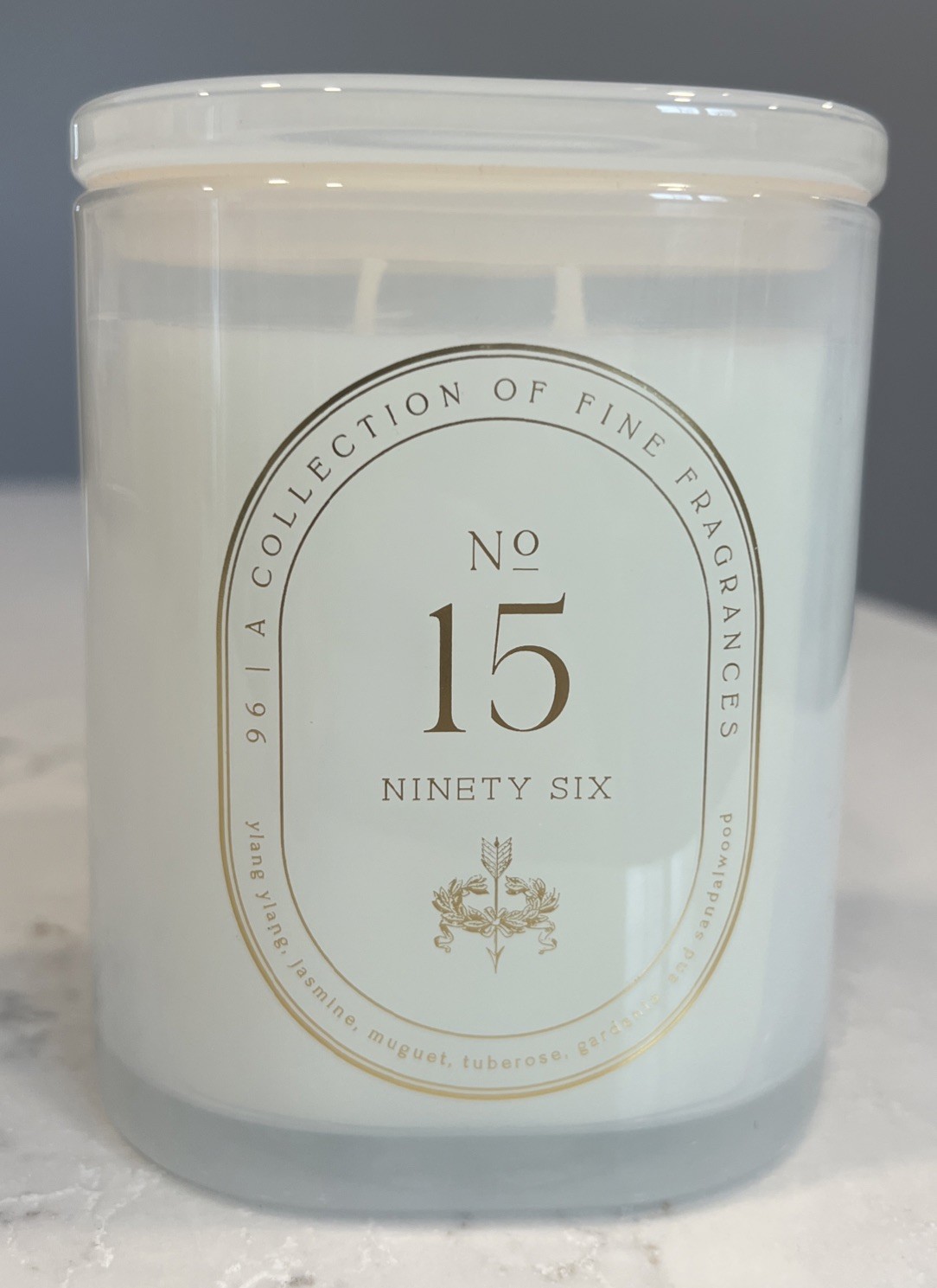 DW Home Ninety Six No. 15 Candle 10.1oz Luxury Jasmine Gardenia Sandalwood Ylang