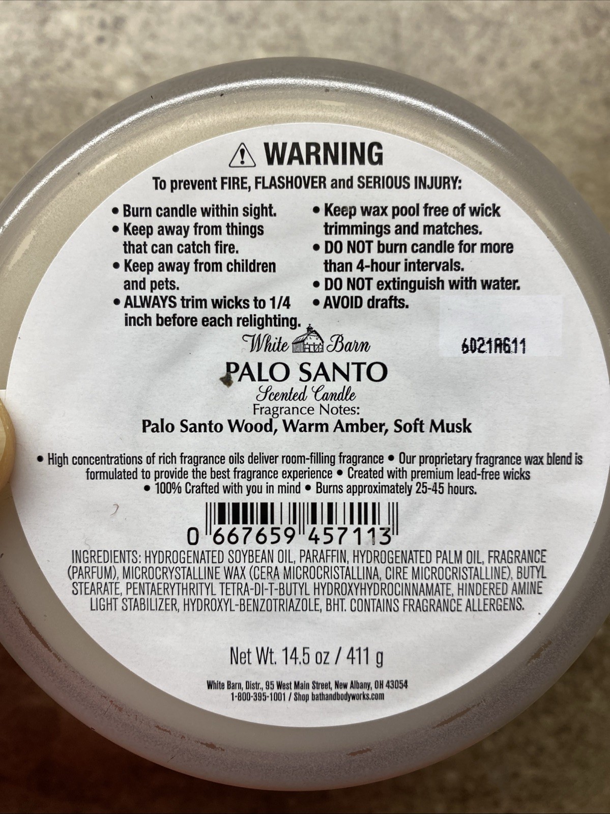 2 White Barn PALO SANTO Soy Candles 14.5oz Bath & Body Works Wood, Amber, Musk