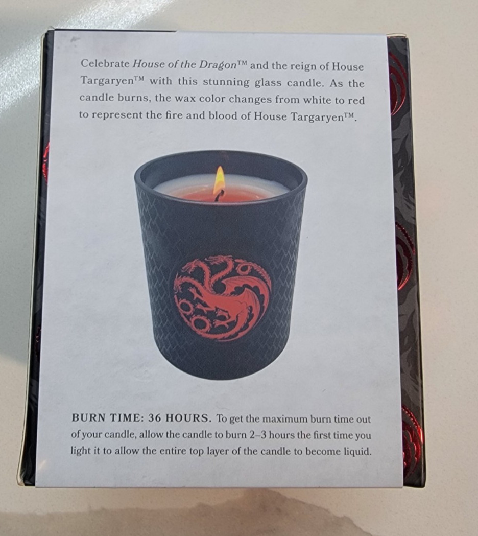 House of the Dragon: Targaryen Fire & Blood Color Changing Candle New!