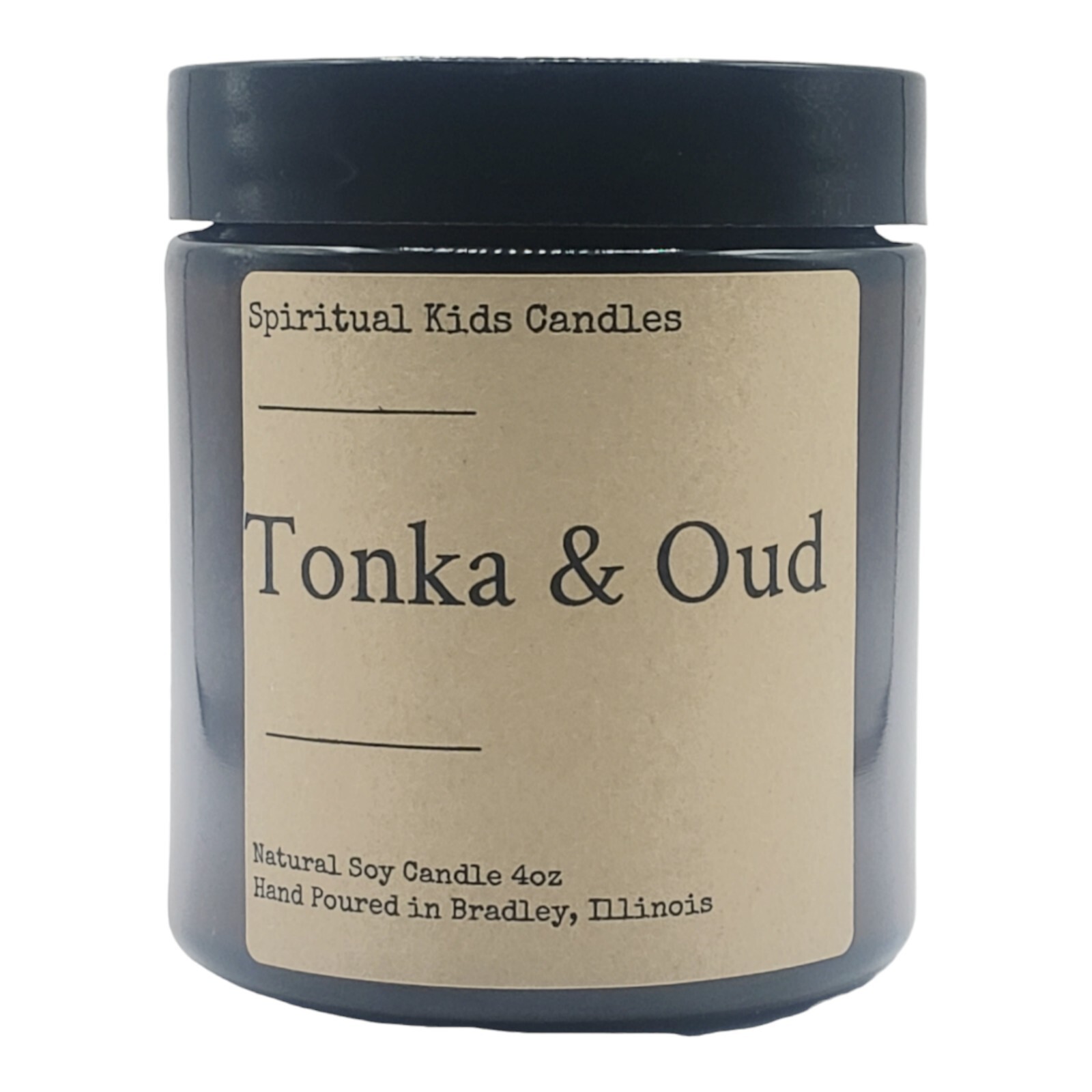 Tonka & Oud Soy Candle 4oz 20-25 Hours Handmade Poured with All Natural Soy Wax