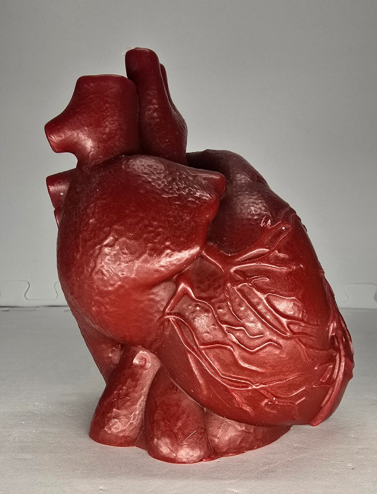 Heart Candle, 6 inches tall and 4 inches wide. wax.