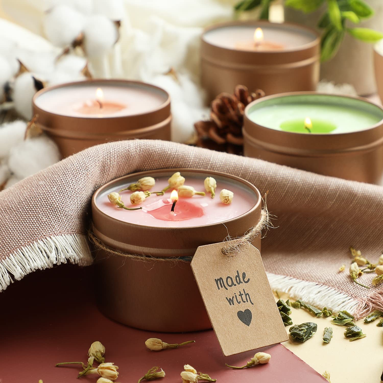Hearth & Harbor Organic Soy Candle Making Kit for Adults, DIY Crafts, Complete C