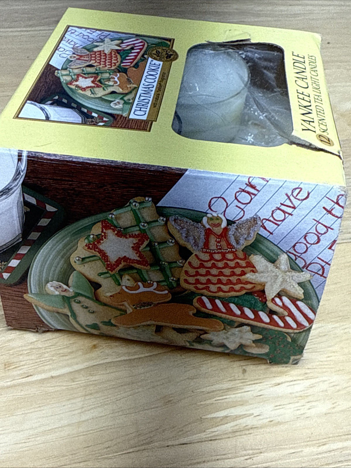 RetiredYankee Candle Christmas Cookie Scent Box of 10 Scented Tea Light Candles