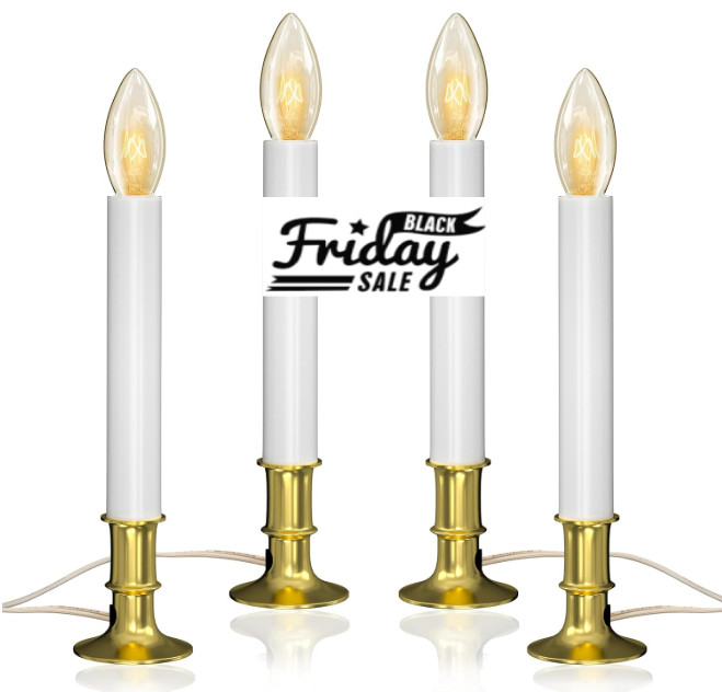 Electric Window Candle Lamp 7W Edison Bulb Dusk to Dawn Sensor Holiday Decor