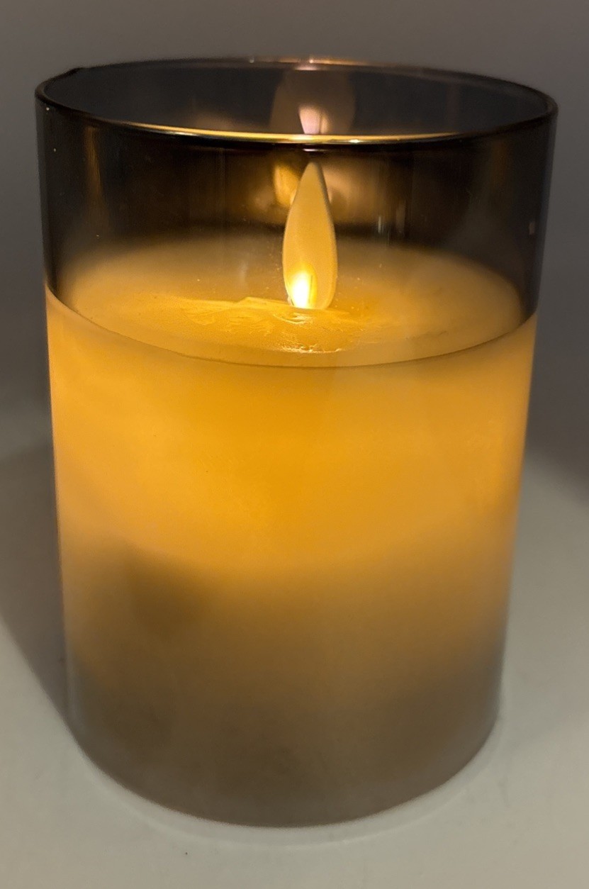 LED Candles with Remote Flickering Glass 3PCS