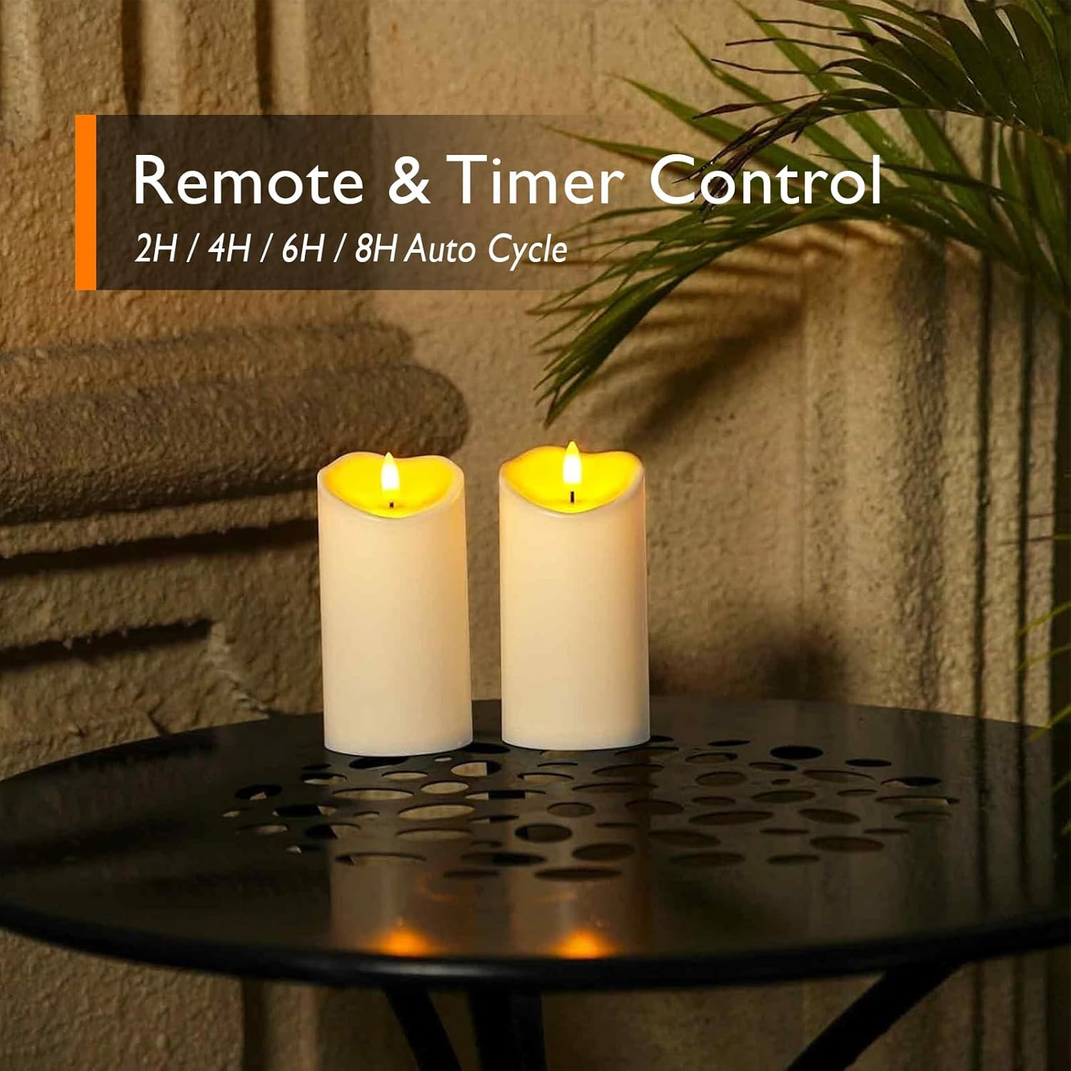 6″X3″ Outdoor Waterproof Flameless Candles, LED Candles, Battery Operated Candle