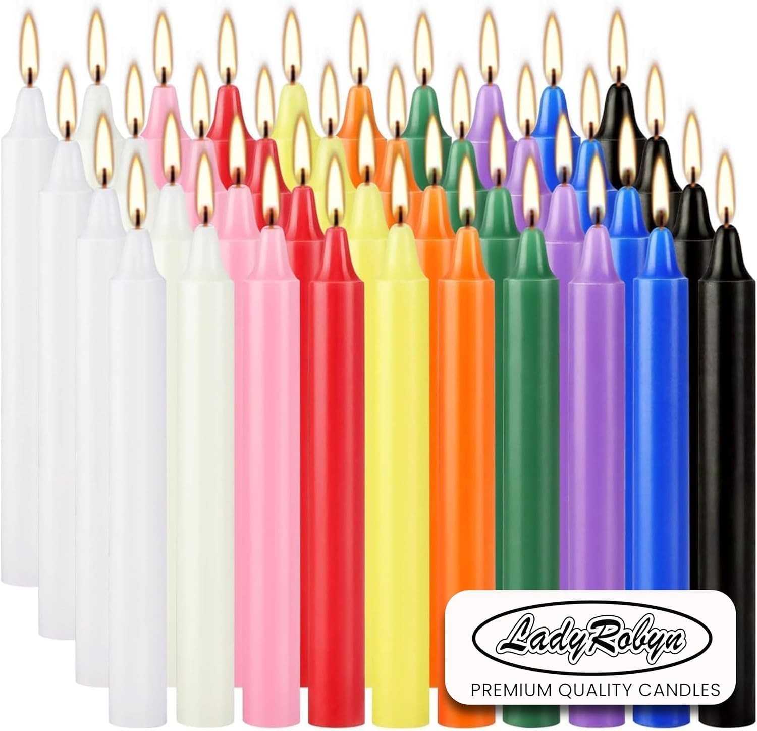 Classic Round Spell Candles – 40 Count Unscented, Perfect for Every Occasion