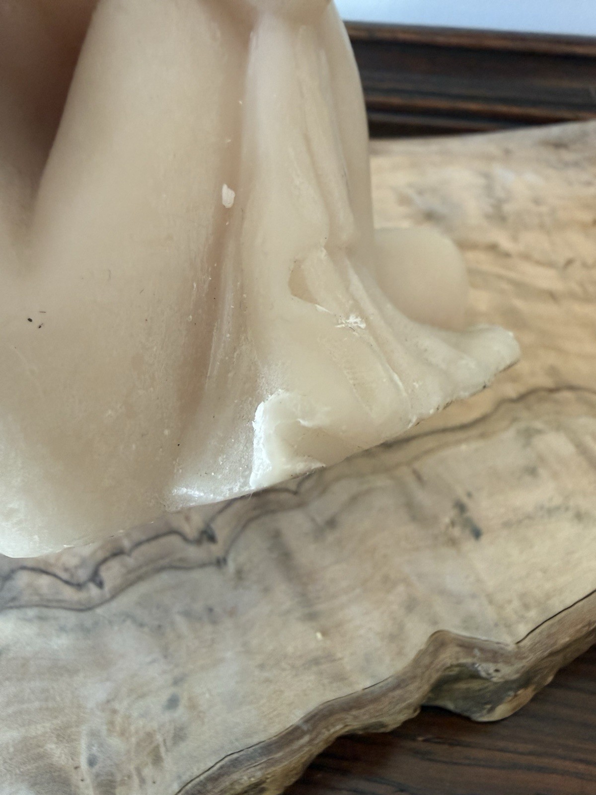 Vintage Nude Woman Figure Candle Ivory Wax Sculpture Art Deco Style Unused