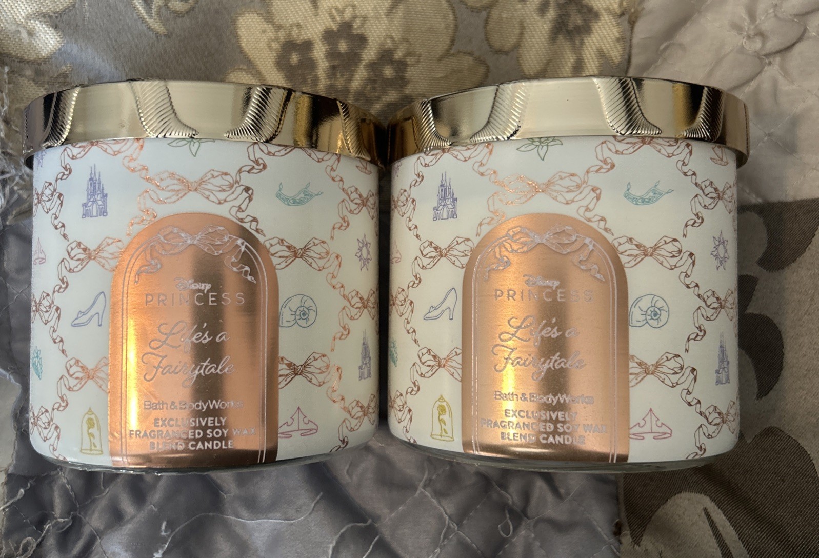 2 Bath & Body Works DISNEY PRINCESS LIFE’S A FAIRYTALE 3 Wick Scented Candles